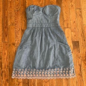 strapless Jean dress